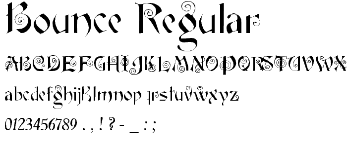 BOUNCE Regular font